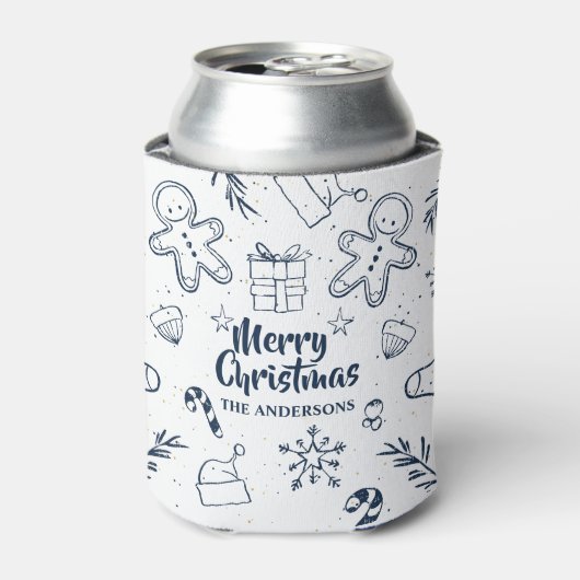 Personalisierte Weihnachtskizze Cooler Dosenkühler (Kanne Vorderseite)