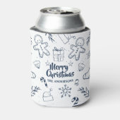 Personalisierte Weihnachtskizze Cooler Dosenkühler (Kanne Rückseite)