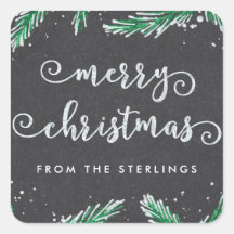 Personalisierte Weihnachtskleber | Glitzer Look