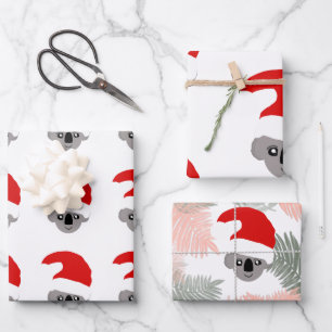 Personalisierte Weihnachtskoala Geschenkpapier Set