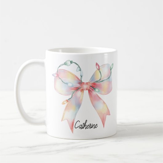 Personalisierte Weihnachtskokett-Buglichter Tasse (Links)