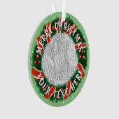 Personalisierte Weihnachtskranz-Maske im Foto Ornament (Vorderseite)