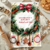 Personalisierte Weihnachtskränze Küchenutensilien Geschirrtuch
