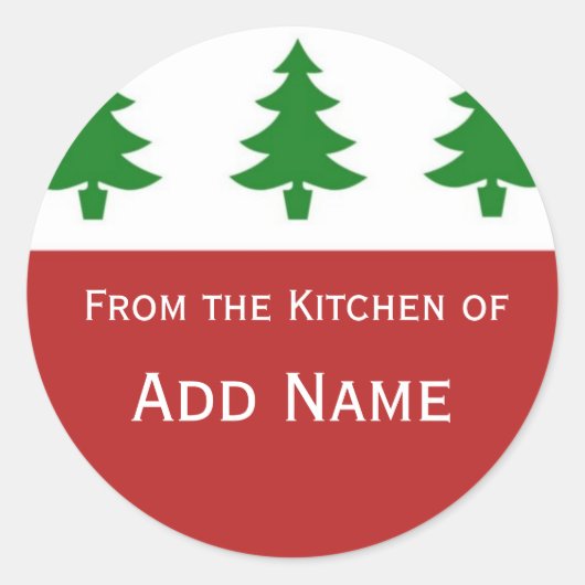 Personalisierte Weihnachtsküchengeschenksticker Runder Aufkleber (Vorderseite)
