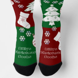Personalisierte Weihnachtskunstsocken Socken