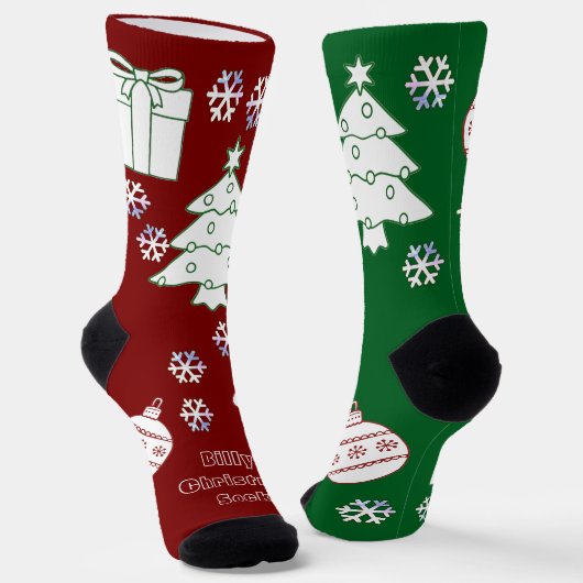 Personalisierte Weihnachtskunstsocken Socken (Gewinkelt)