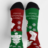 Personalisierte Weihnachtskunstsocken Socken (Oben)