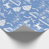 Personalisierte Weihnachtslandschaft Geschenkpapier (Ecke)