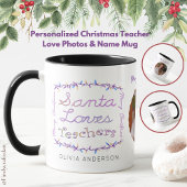 Personalisierte Weihnachtslehrer Liebe Fotos & Nam Tasse