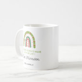 Personalisierte Weihnachtslehrer Rainbow Nice List Kaffeetasse (Vorderseite Links)