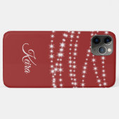 Personalisierte Weihnachtsleuchten auf einem roten Case-Mate iPhone Hülle (Rückseite (Horizontal))