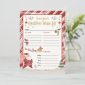 Personalisierte Weihnachtsliste des Weihnachtsmann Einladung (Stehend Vorderseite)