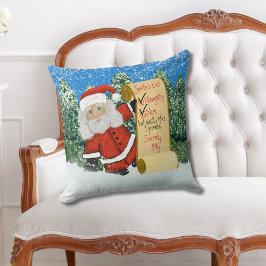 Personalisierte Weihnachtsliste des Weihnachtsmann Kissen
