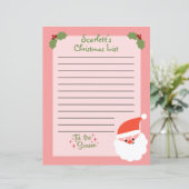 Personalisierte Weihnachtsliste für den Weihnachts (Stehend Vorderseite)