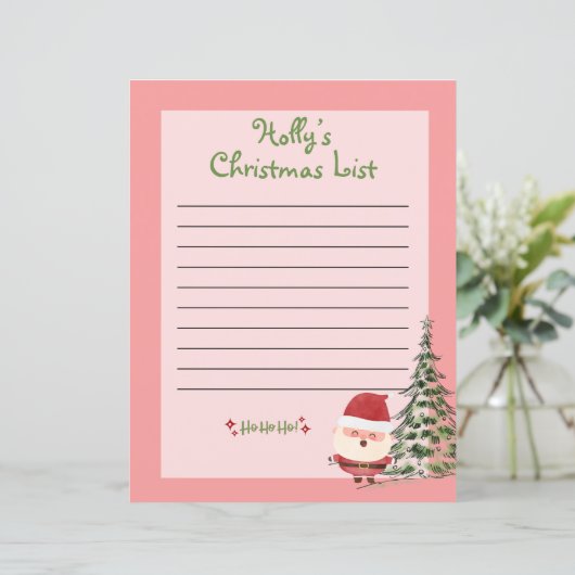 Personalisierte Weihnachtsliste für den Weihnachts (Stehend Vorderseite)