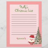 Personalisierte Weihnachtsliste für den Weihnachts (Vorderseite)