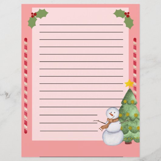 Personalisierte Weihnachtsliste mit Snowman (Rückseite)