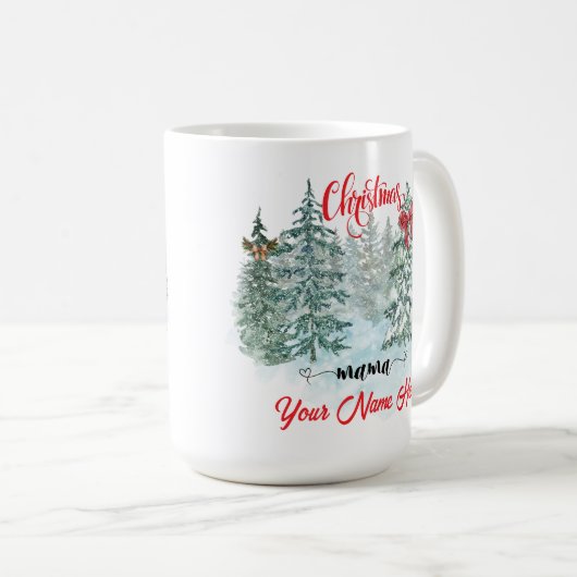 Personalisierte Weihnachtsmama Kaffeetasse (VorderseiteRechts)
