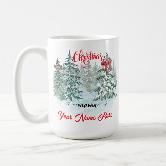 Personalisierte Weihnachtsmama Kaffeetasse (Links)