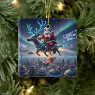 Personalisierte Weihnachtsmann-Hochtechnologie-Lie Keramikornament