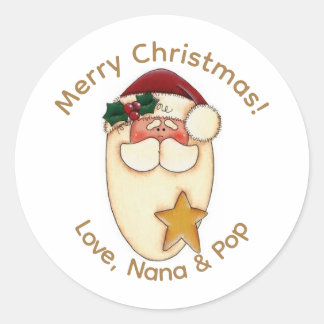 Personalisierte Weihnachtsmann-Weihnachtslabels im Runder Aufkleber