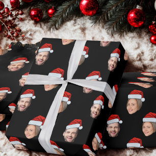 PERSONALISIERTE WEIHNACHTSMANNMÜTZE 2 FOTOS GESCHENKPAPIER