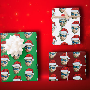 Personalisierte Weihnachtsmannmütze Geschenkpapier Set