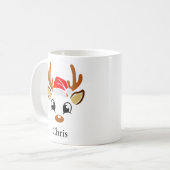 Personalisierte Weihnachtsmannmütze Rentier Weihna Kaffeetasse (Vorderseite Links)