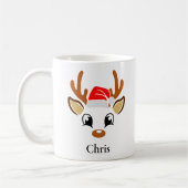 Personalisierte Weihnachtsmannmütze Rentier Weihna Kaffeetasse (Links)