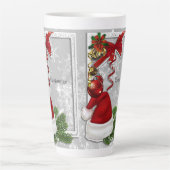 Personalisierte Weihnachtsmannmütze Weißrahmen Milchtasse (Vorderseite)