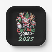 Personalisierte Weihnachtsmannschaft 2025 Santa Fa Pappteller (Vorderseite)