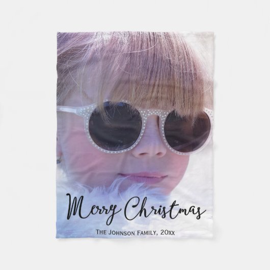 Personalisierte Weihnachtsmäntel hinzufügen Fleecedecke (Vorderseite)