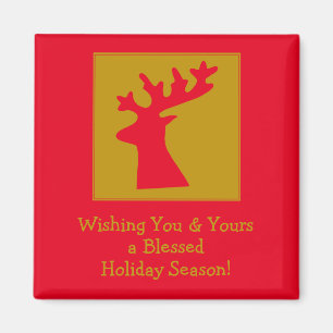 Personalisierte Weihnachtsmeisterin Gold Red Magnet