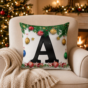 Personalisierte Weihnachtsmonogramm-Wurfkissen Kissen