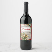 Personalisierte Weihnachtsmusik Französisches Horn Weinetikett (Vorderseite)