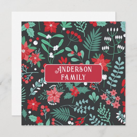 Personalisierte Weihnachtsmuster Blume Familiennam (Vorne/Hinten)