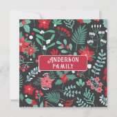 Personalisierte Weihnachtsmuster Blume Familiennam (Vorderseite)