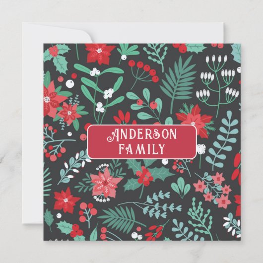 Personalisierte Weihnachtsmuster Blume Familiennam (Vorderseite)