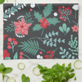 Personalisierte Weihnachtsmuster Blume Familiennam Geschirrtuch (Gefaltet)