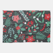 Personalisierte Weihnachtsmuster Blume Familiennam Geschirrtuch (Horizontal)