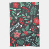 Personalisierte Weihnachtsmuster Blume Familiennam Geschirrtuch (Vertikal)