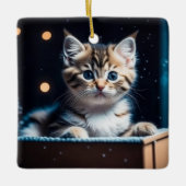 Personalisierte Weihnachtsnachricht Weihnachten Ki Keramikornament (Vorderseite)