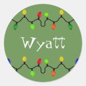 Personalisierte Weihnachtsnachtsnamenaufkleber Runder Aufkleber (Vorderseite)