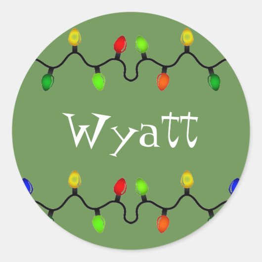 Personalisierte Weihnachtsnachtsnamenaufkleber Runder Aufkleber (Vorderseite)