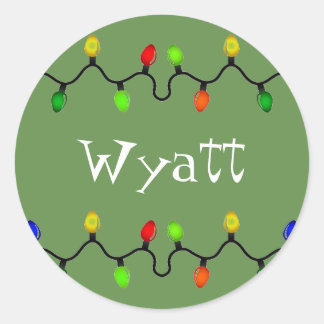 Personalisierte Weihnachtsnachtsnamenaufkleber Runder Aufkleber