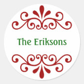 Personalisierte Weihnachtsnachtsnamenaufkleber Runder Aufkleber (Vorderseite)