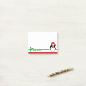 Personalisierte WeihnachtsPenguin Posten-it® Post-it Klebezettel (Auf Schreibtisch)