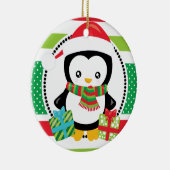 Personalisierte WeihnachtsPenguins mit Keramik Ornament (Rechts)