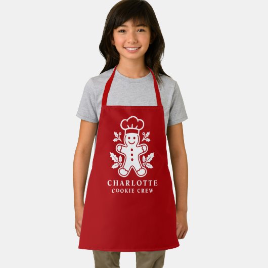 Personalisierte Weihnachtsplätzchen-Kinderbande Schürze (Insitu)