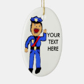 Personalisierte Weihnachtspolizisten Keramikornament (Rechts)